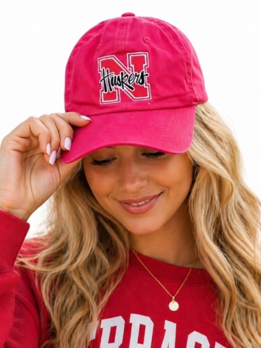 Captivating Headgear Nebraska CornHuskers Ball Cap Embroidered 100% Cotton Red - Picture 2 of 9
